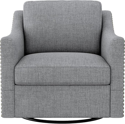 Swivel Accent Chair Set of 2，Armchair，Bronze Nail Decoration Comfy Living Room Chair,Single Sofa Chair，Reading Chairs,for Living Room Bedroom Reading Apartment (Gray, 2 Gray)