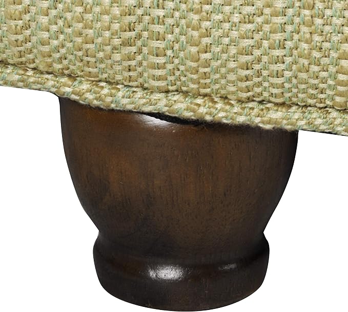 HomePop 25" Button Tufted Round Storage Ottoman - Tan & Cream Tweed