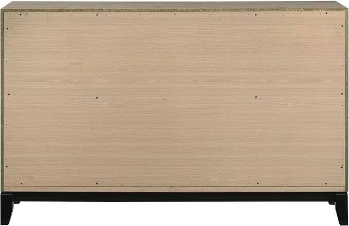 Coaster Home Furnishings - Valen - Wood - 6-Drawer Dresser with Curved Pull Handles, Groove Detailing, and Nickel Hardware - Bedroom - Light Taupe - 215913