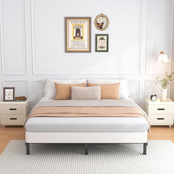 ROIL 7 Inch Queen Box Spring, Heavy Duty Metal Bed Base Mattress Foundation with Fabric Cover, 3500lbs Max Weight Capacity, Easy Assembly, Noise Free, Non-Slip