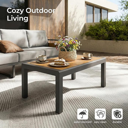 ZANDOR Aluminum Outdoor Patio Furniture Set with Table,7 Seat,Dark Gray | Rustproof,High weight capacity,Water-repellent,Washable Cover,All-Weather Resistant,Easy clean,for Poolside Backyard Deck