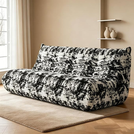 WHGBJA Bean Bag Chair for Adults with Memory Foam Couch, 3 Seater Bean Bag Sofa for Bedroom, Living Room, Reading, Gaming Floor Sofa Couch, Boneless, Comfy