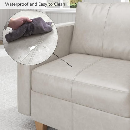 EASE MOOSE Faux Leather Sectional Couch with Storage,U Shaped Faux Leather Modualr Sofa Couch