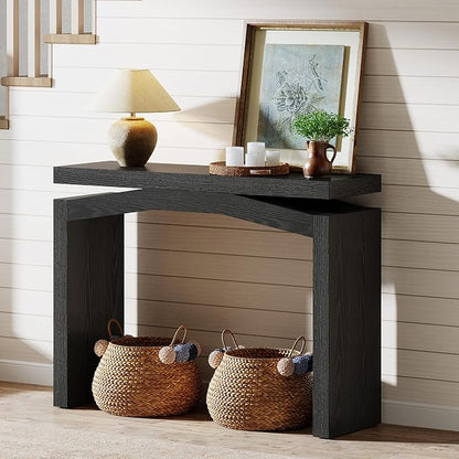 Tribesigns 40-Inch Console Table for Entryway, Farmhouse Sofa Console Behind Couch, Small Entry Table for Hallway, Foyer, Living Room, Black