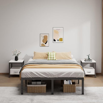 LUMUNANCE Metal Bed Frame Full Size - 16 Inch Heavy-Duty Full Platform Bed Frame No Box Spring Needed, Easy Assembly, Noise-Free, Sturdy Mattress Foundation, Underbed Storage Space