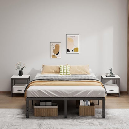LUMUNANCE Metal Bed Frame Queen Size - 16 Inch Heavy-Duty Queen Platform Bed Frame No Box Spring Needed, Easy Assembly, Noise-Free, Sturdy Mattress Foundation, Underbed Storage Space