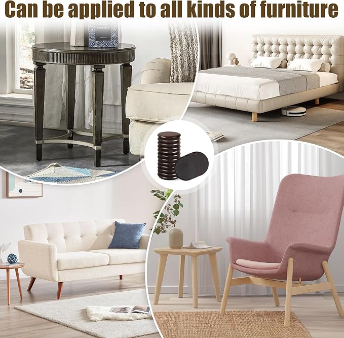 16PCS Furniture Sliders, 2 12/25" Furniture Sliders for Hardwood Floors, Reusable for Carpet, Heavy Duty Furniture Movers Sliders, Carpet, Floor Protectors (Brown)