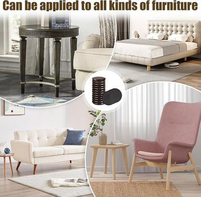 16PCS Furniture Sliders, 2 12/25" Furniture Sliders for Hardwood Floors, Reusable for Carpet, Heavy Duty Furniture Movers Sliders, Carpet, Floor Protectors (Brown)