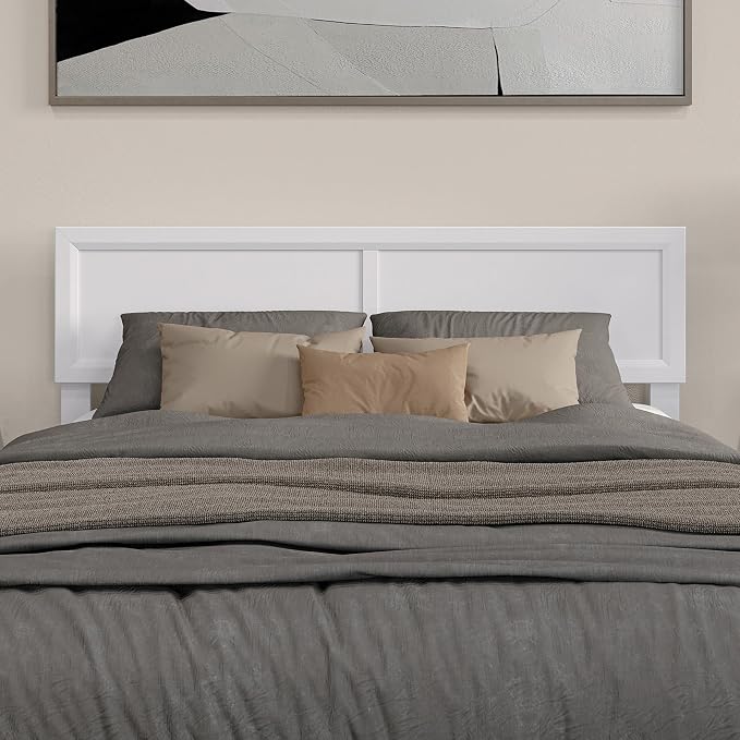 AFI, Sophia Adjustable Modern Queen Wood Headboard, White