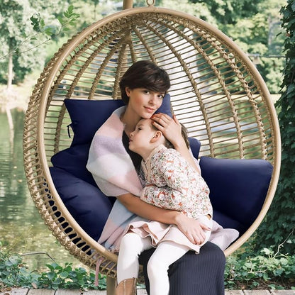 Waterproof Egg Chair Cushion Outdoor Swing Chair Replacement Patio Swing Basket Egg Chair Cushion for Indoor Outdoor Funiture Dark Grey
