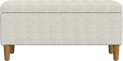 HomePop Malmo 36" Storage Bench - Cream Chevron Woven