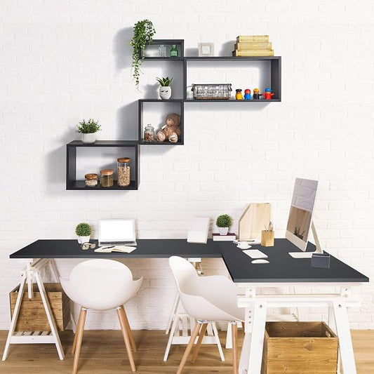Kaboon 36x24 inches Tabletop, Solid One-Piece Desktop for Sit Stand Desk, Double Desks, L Desk DIY,Wood Countertop Home or Commercial Use,1 inch Thick, Solid Black