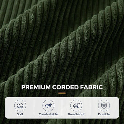 MAXYOYO Modular Sectional Sofa Couch, Foldable U Shaped Cloud Couch with Pillows, Tufted 6-Seat Boneless Sofa Lounger for Living Room, No Assembly Required, Dark Green