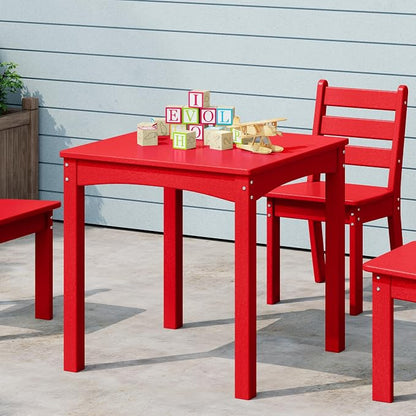 Costaelm Kids Outdoor 24" Dining Table, Red