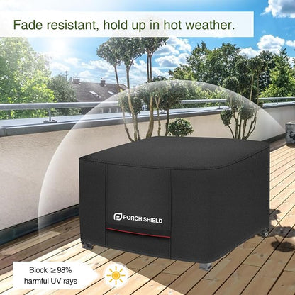 Porch Shield Square Patio Fire Pit Cover Fade Resistant Waterproof Outdoor Firepit Cover 32 x 32 inch for Gas Propane Fire Table