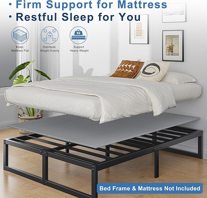 Lutown-Teen Bunkie Board Twin XL Under Mattress High-Density Polymer Bunkie Board Twin XL Size Anti-Sag, Breathable, Moisture Resistant, Noise Minimizing, Gray