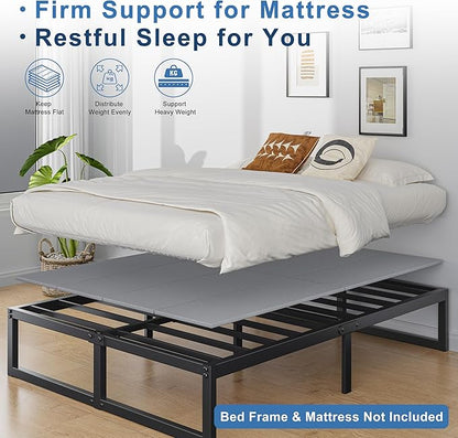 Lutown-Teen Bunkie Board Full Under Mattress High-Density Polymer Full Size Bunkie Board Anti-Sag, Breathable, Moisture Resistant, Noise Minimizing, Gray