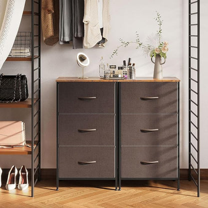 AODK Dresser for Bedroom Nightstand Small Dressers Chest of Drawers End Table for Living Room, Closet Dresser with 3 Storage Drawers Organizer Clothes, Brown