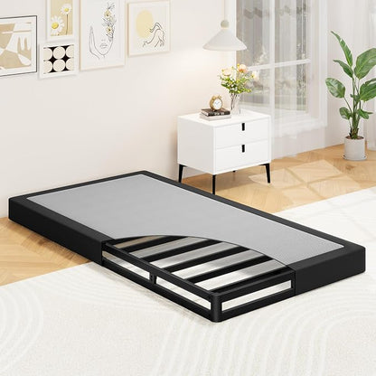 Awesofurni Twin Box Spring, 5 Inch Low Profile Twin Box Spring Only Bed Base, Heavy Duty Metal Frame Mattress Foundation with Fabric Cover, Easy Assembly-Noise Free