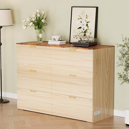 VINGLI Full Murphy Bed with Storage Drawer,2 Charging Station,Fluted Wooden Foldable Bed Cabinet,Boho,Hideaway Paltform Panel Bed for Small Spaces,Guest Room,Office,Apartment,Beige
