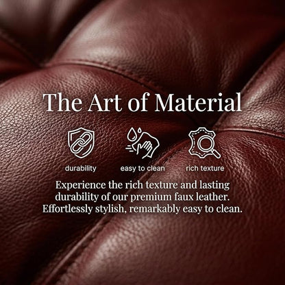 L-Shaped Sectional Sofa, Modern 4-Seat Couch with Built-in Cup Holders, Leather Sectional Couch with Left Facing Chaise for Living Room, Apartment, Office, Red