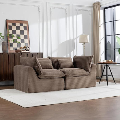 Boneless Couch Sectional Sofas Cloud Couches for Living Room | 74.8'' Modern Modular Cloud Sofa with Pillows for Bedroom