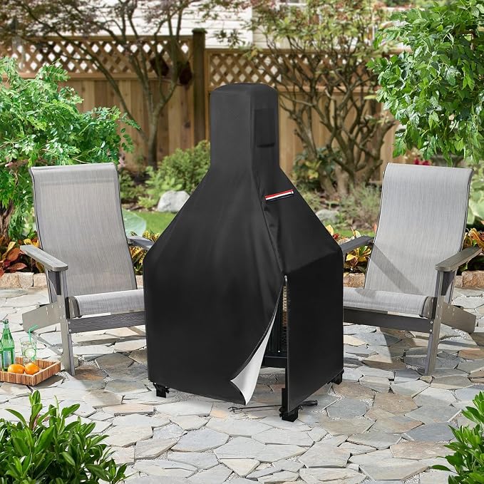 Outdoor Fireplace Cover,600D Heavy-Duty Waterproof Cover Compatible with Endless Summer Wood Burning Outdoor Fire House,43.3" H x 25" L x 20" W