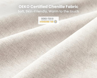 115" Oversized Chenille Couch Modular Sectional Sofa, Washable Cloud Couch Sectional with Ottoman, 6 Seater Sectional Couches for Living Room, Fully Cover Removable, V Shaped & Corner, Chenille, White
