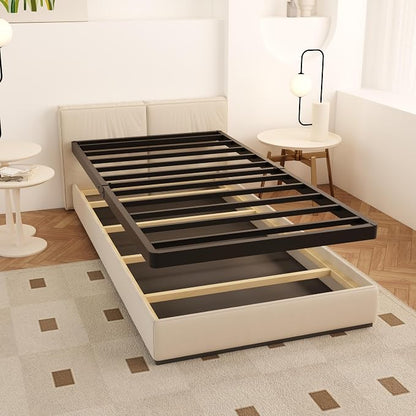 Maenizi Twin Box Spring 2 Inch Low Profile, Heavy Duty Metal Box Spring Bed Base Bunkie Board, Mattress Foundation, Easy Assembly, Noise Free, Black