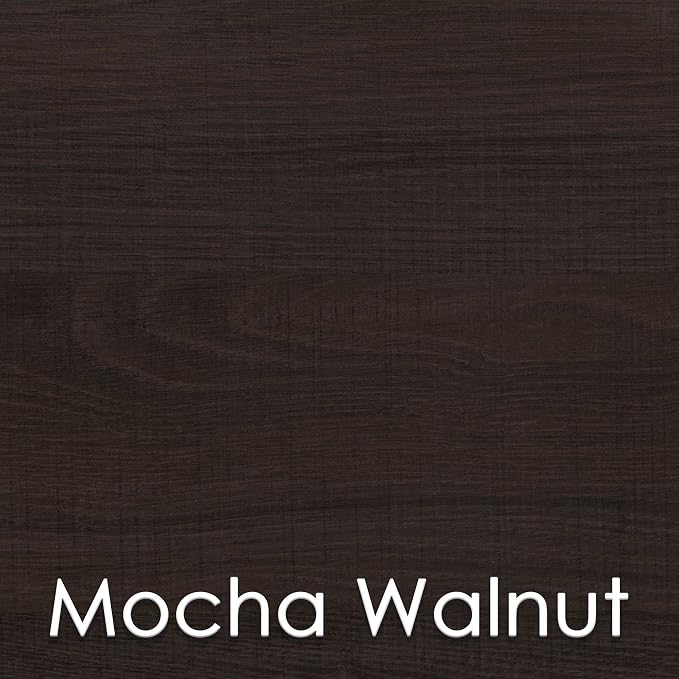 Linea Italia Curved Modern Office Desk Easy to Assembly 2 Panel Reception Counter for Lobby, Salon, 124" x 49", Mocha