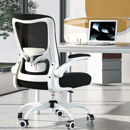 Ergonomic Office Chair for Long Hours, Padded Lumbar Support for Lower Back Relief, 330 lb Capacity, Comfortable Computer Desk Chair for Home Office, Computer & Study