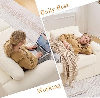 Boneless Single Sofa Chair, Modern Cloud Accent Chair, Comfy Deep Seat Couch for Living Room, Bedroom, Apartment, Small Space, No Assembly, Beige