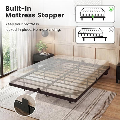 Liians Full Size Modern Floating Bed Frame with Smart LED Lights, USB Charging Station, Sturdy Metal Platform, No Box Spring Needed, and Easy Assembly