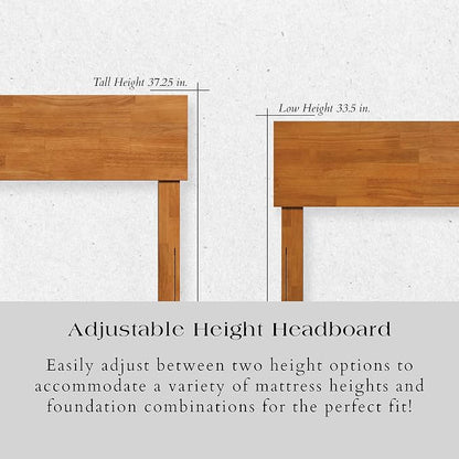 AFI, Orlando King Adjustable Modern Solid Wood Panel Headboard, Light Toffee