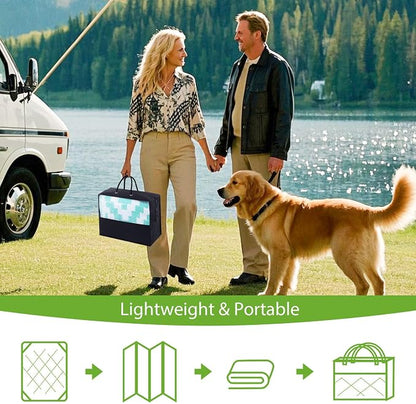 Smiry Waterproof Outdoor Rug 6x9 ft, Reversible Plastic Straw Patio Camping Rugs, Outdoor Indoor RV Mat Carpet for Patio, Outside Entry, Backyard, Deck, Bench, Picnic, Camper, White & Teal