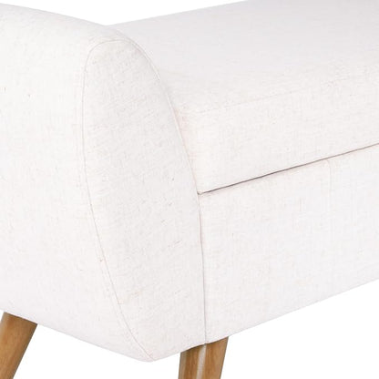 HomePop 60" Modern Storage Bench with Wood Legs - Cream Woven