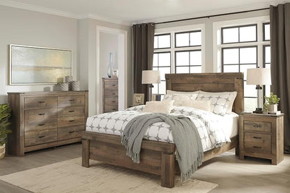 Signature Design by Ashley Trinell Rustic 6 Drawer Dresser with Safety Stop for Bedroom, Dark Brown