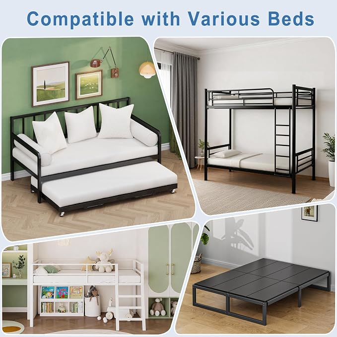 Lutown-Teen Bunkie Board Twin 2 Pack Under Mattress High-Density Polymer Twin Bunkie Board Anti-Sag, Breathable, Moisture Resistant, Noise Minimizing