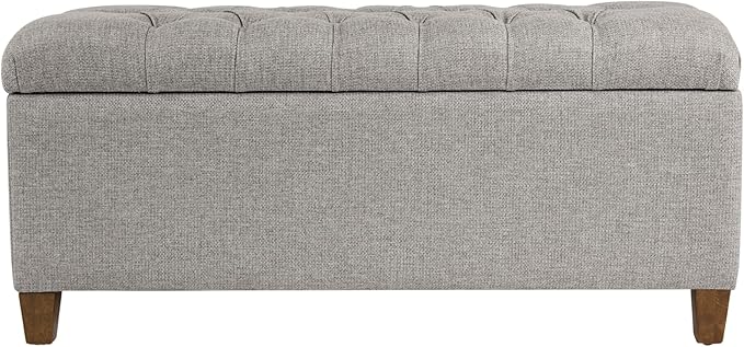 HomePop Ainsley 40" Storage Ottoman Bench - Gray Fabric