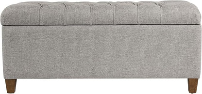 HomePop Ainsley 40" Storage Ottoman Bench - Gray Fabric
