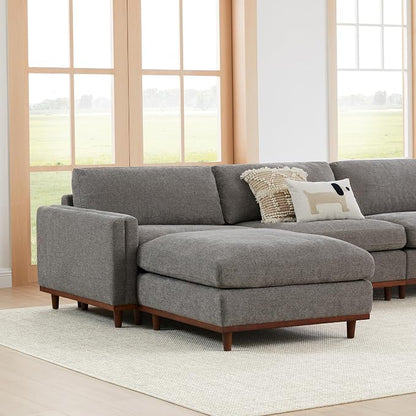 CHITA 118” Super Large Luxury Sectional Modular Sofa, Down Filled, 5 Seat Couch, Grey
