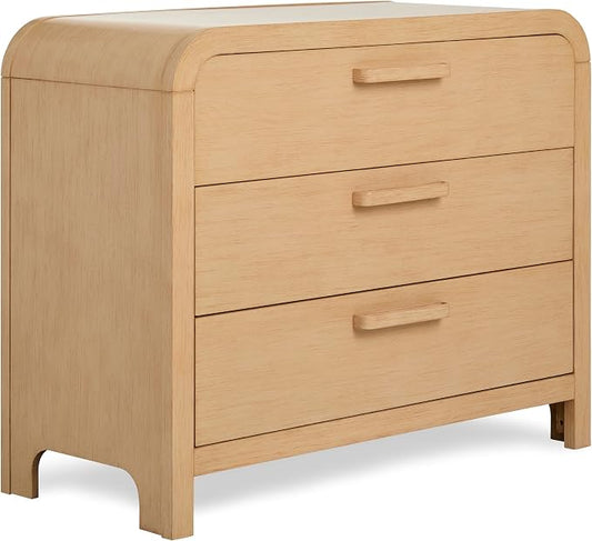 Evolur Cove 3-Drawer Changing Dresser, Amazon Exclusive, Fully Assembled Baby Nursery & Bedroom Dresser, Convertible Changing Table, Anti-Tip Kit, Natural Oak