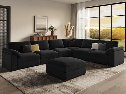 EASE MOOSE Oversized Sectional Modular Sofa,Large L Shape Sectional Couch Wide Deep Seat Modular Cloud Couch,Removable Cover