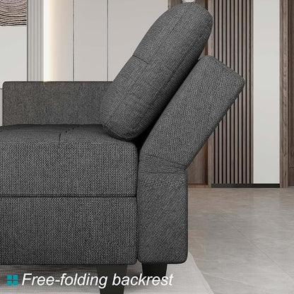 Belffin Reversible Storage Modular U-Shape Sectional Sofa Couch with Double Chaises Modular Sectional Sofa Set with Ottomans Fabric Dark Grey
