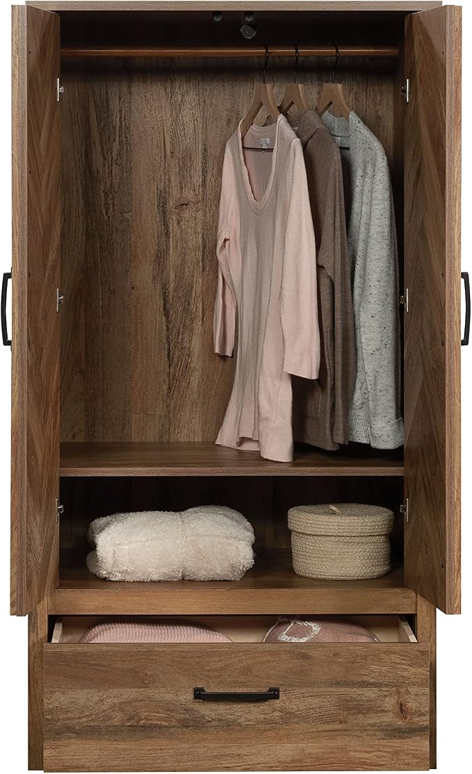 Sauder Cannery Bridge Armoire, L: 32.36" x W: 22.52" x H: 59.80", Sindoori Mango Finish