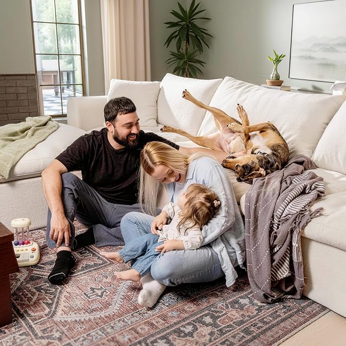 Oversized Modular Sectional Sofa, Boneless Cloud Couch with L-Shaped Chaise, Upholstered Deep Seat Comfy Couch for Living Room, No Assembly | for Living Room