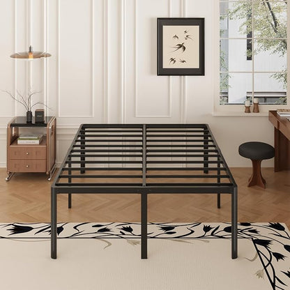 Yicensen 20 Inch King Bed Frame with Rounded Corner Legs No Box Spring Needed King Size Platform Bed Frame, Heavy Duty, Easy Assembly, Noise Free, Black.