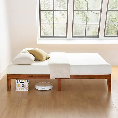 Mellow Naturalista Classic 12-Inch Solid Wood Platform Bed | Wooden Slats, No Box Spring Needed, Easy Assembly | Full, Cherry