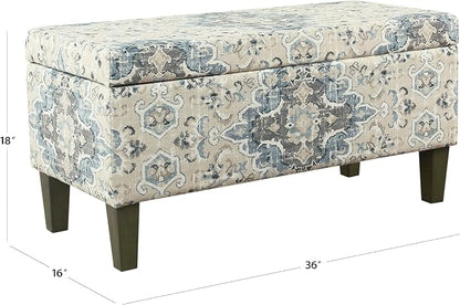 HomePop 36" Decorative Storage Bench - Antiqued Blue
