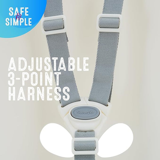 Swurfer Coconut Toddler Swing – Comfy Baby Swing Outdoor, 3- Point Adjustable Safety Harness, Secure, Safe Quick Click Locking System, Blister-Free Rope, Easy Installation, Ages 6-36 Months